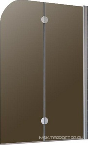Шторка на ванну 120*140 см, правая, профиль матовый хром, стекло бронза ZZ Vegas Glass E2V E2V 0120 07 05 R