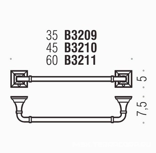 Полотенцедержатель 44,8 см, (цв.хром)  Colombo Portofino B3210.000