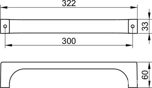 Полотенцедержатель (поручень) 300мм, (цв.хром),  Keuco Edition 11 11107 010000