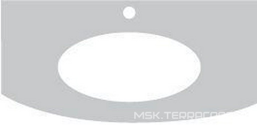 Столешница 112х59,9хh2см, с пристенной панелью, с 1 отв.д/смес., (мрамор цв.Travertin), Hermitage ZZ