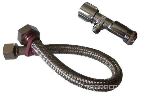 Комплект для подкл. воды к крышке-биде арт.V02E L4 01, (угл.клапан 1/2 х 3/8, шланг 300мм),  KL Villeroy & Boch ViClean V9901900