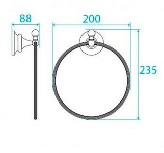 Полотенцедержатель-кольцо, (цв.бронза),  ZZ Cezares Olimp OLIMP-RN-02-M