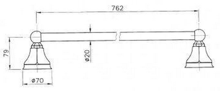Полотенцедержатель 76см, (цв. бронза),  ZZ Nicolazzi Teide 1486 BZ 05