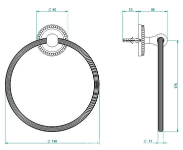 Кольцо 180мм для полотенец (цв.  бронза (Bronze brillant))  ZZ THG Versailles G14-D01-00504N