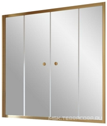 Шторка на ванну Z2V, 180x140 см, раздвижная, профиль бронза, стекло прозрачное ZZ
