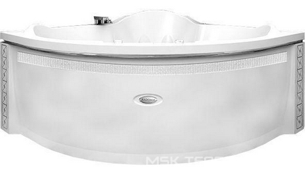 Ванна акрил. "СОРРЕНТО-CHROME", 1480х1480, фронт.пан/дек"Swarovski" и вствк."Мозаика",ГМ6, НМ2, СМ7, контр.200,молд., смес."Империал",каркас и слив-пе