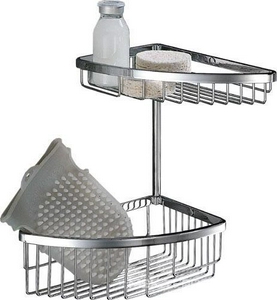 Полочка угловая двухярусная 24,5х24,5хh29см, (цв. хром) Complimenti ZZ Colombo Complementi B9609