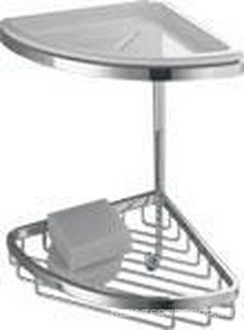 Полочка угловая двухярусная 18х18хh30см, (цв.хром/керамика) Complimenti ZZ Colombo Complementi B9601.000