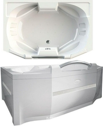 Ванна акриловая "КОНКОРД", 1800х1200x670 мм, 1 декоративная ручка хром, каркас и слив-перелив хром в компл., БЕЗ панели XX