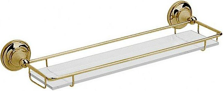 Полочка стеклянная с бортиком 474х160мм, (цв. бронза),  ZZ Gaia Lincoln AHLN14 BR