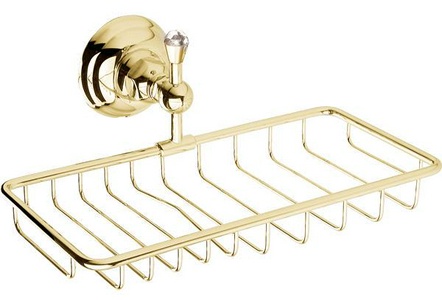 Полочка настенная (решетка) металлическая 24х19см, (цв.гальван.золото/swarovski),  ZZ Nicolazzi Classica 1493 GB 34