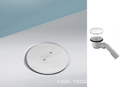 Набор деталей для слива (сифон для поддона) с круглой крышкой сливн. отверст.,(цв. белый),для поддонов со сливн. отв. 90мм,  KL Huppe Xerano 508055R55 / PL SDS