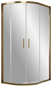 Душевое ограждение  80x120x1900 мм, полукруглое, ассиметричное, профиль бронза, стекло сатин, БЕЗ поддона ZZ Vegas Glass ZS-F ZS-F 80*120 05 10