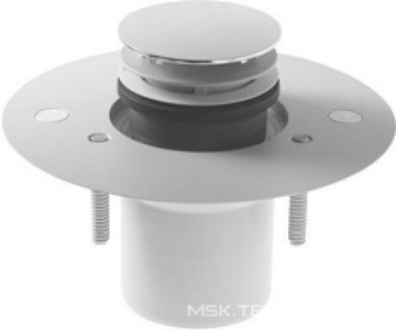 Сифон для душевого поддона с отв.слива 90мм, (сток горизонт., 1л/с, крышка цв.хром),  ZZ Duravit DuraPlan 790262000001000