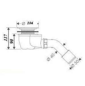 Набор деталей для слива (сифон для поддона) с круглой крышкой сливного отверстия, (цв.золото 24 карата), для подд. со сливн. отв. 90мм,HUPPE Purano ZZ Huppe Huppe Purano 508055R89