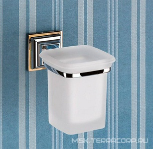 Стакан настенный, (стекло матовое, креплен. цв.хром)  Colombo Portofino B3202.000