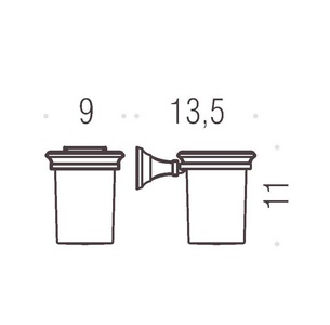 Стакан настенный, (стекло матовое, креплен. цв.хром)  Colombo Portofino B3202.000