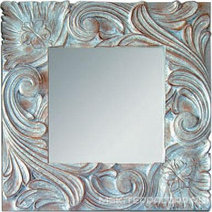 Зеркало 59х59х4,5см, в раме из красного дерева с ручной резьбой,  ХХ Devon & Devon Little Bloom DKLITBL