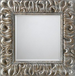 Зеркало 730х730х40мм, в раме из красного дерева с ручной резьбой, Flames