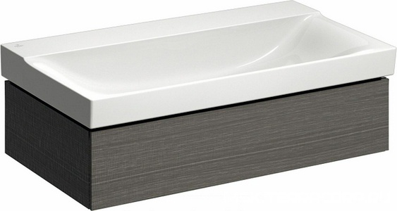 Тумба под раковину подвесная, 880хh220х462мм, 1 выдв.ящик, монтаж с раковиной 900мм, (цв. матовый серый), крепёж в компл.,  ZZ Geberit Xeno2 500.508.43.1