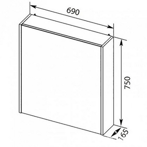 Зеркало  70 см, цвет белый, без светильника XX Aquanet Палермо 203942