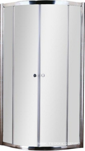 Душевой уголок 800х800хh1850мм, 1/4 круга, R550мм, 2 сдвижные дверцы с 2-мя неподв. сегм. (стекло прозрачное, 5 мм, фурнит. цв.хром),  ZZ Cezares Pratico PRATICO-R-2-80-C-Cr