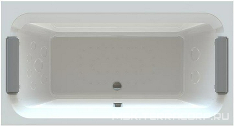 Ванна акриловая "ХЕЛЬГА", 1850х1000, подголовник - 2 шт., каркас и слив-перелив в компл., БЕЗ панели ZZ