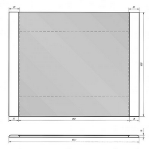 Зеркало -105 см, цв.белый KL Dreja Uni 99.9007