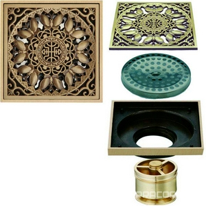 Трап сливной CANYON d40, с декоративной решеткой 100х100 мм, с мех-м обратным клапаном, бронза XX Veragio Canyon VR.CAN-2045.BR