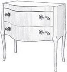 Тумба 85х52хh80см (цв. Perla), 2 выдвиж. ящика, 4 ножки, ручки арт. Mani 01. цв. бронза, (под раковину арт. LAVAB90),  ZZ Gaia Suzie BAsuzieLC Perla/ Mani 01