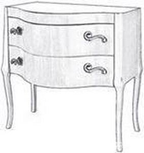 Тумба 85х52хh80см (цв. Perla), 2 выдвиж. ящика, 4 ножки, ручки арт. Mani 01. цв. бронза, (под раковину арт. LAVAB90),  ZZ Gaia Suzie BAsuzieLC Perla/ Mani 01