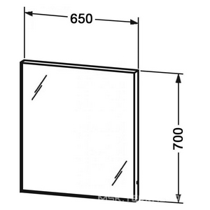 Зеркало с подсветкой 650x700х67,сенсорный выключатель снизу справа,белый матовый,  ZZ Duravit L-Cube LC 7380 0 00 00