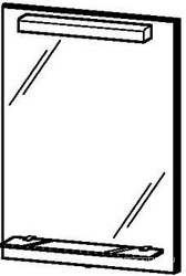 Зеркало 600х800х155мм с подсветкой, выкл. и стекл.полочкой, X-Large ZZ