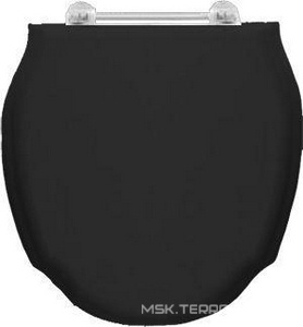Сиденье для унитаза с микролифтом из МДФ, цв. черный, петли (хром),  ZZ Devon & Devon Westminster 2IBSEBLWESCR/CROMO (black)