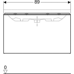 Тумба подвесная 89хh53.5х41,6см, д/рак 90см арт.500.633.01.2,нажим.выдвижн.ящик,(фасад белое стекло, корпус белый глянцевый лак),крепл.в компл,Z Geberit Acanto 500.616.01.2