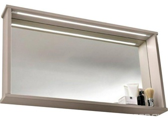 Зеркало 100х12хh54см, с полкой и LED подсветкой (цв. тортора), Paola ZZ