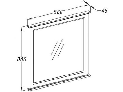 Зеркало  90, 880*880*20 мм, цвет Бьянко, крепеж в комплекте XX Opadiris Гарда з/Гарда бьянко