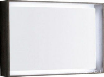 Зеркало 884х584х140мм, в раме, со светодиодной LED 12V / 29,5W подсветкой по контуру, (цв. тёмный дуб), крепёж в компл., Citterio XX