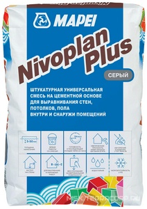 NIVOPLAN PLUS штукатурка ZZ п.п. ( заказ кратно поддонам 40 шт) (25 кг) Mapei Nivoplan Plus 106025
