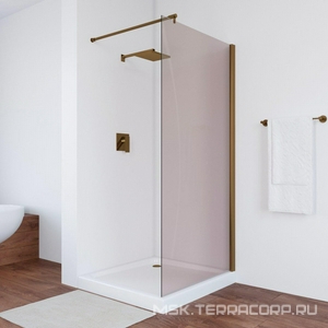 Душевая перегородка, неподвижная, 76x190 см, профиль бронза, стекло бронза ZZ Vegas Glass EAF EAF 76 05 05