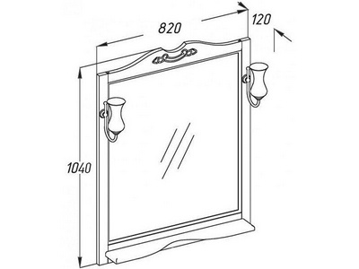 Зеркало  80, 820*1040*120 мм, цвет нагал, без светильников ном.93950, крепеж в комплекте Opadiris Тибет 00-00003087