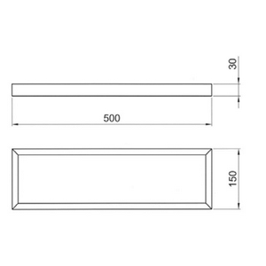 Полка 50х15хh3см, (матовая белая керамика),  ZZ Fantini Young 96 P3 7605