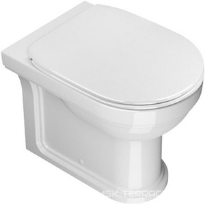 Унитаз напольный 53х36см, пристенный для установки со скрытым в стене бачком, БЕЗ сиденья,  крепёж арт.Z50878 в компл.,  ZZ Catalano Canova Royal 1VPCR00