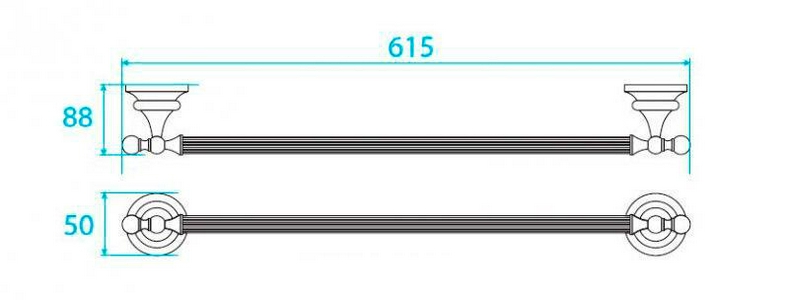 Полотенцедержатель 60см, (цв.бронза),  ZZ Cezares Olimp OLIMP-TH06-02-M