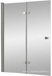 Штора на ванну складная 2-х секционная, 1200х1450мм, крепление слева/справа (проф.цв.хром, стекло 6мм прозрачное),Triumph ZZ