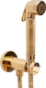 Смеситель совмещённый с гигиеническим душем, (готовый комплект: лейка латунь, шланг 125см., скрытая часть), (цв.золото),  ZZ Bossini Nikita E37008.021