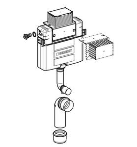 Смывной бачок скрытого монтажа Geberit  12см, 6/3л, монтажная высота 98см, БЕЗ клавиши смыва  ZZ Geberit Omega 109.050.00.1