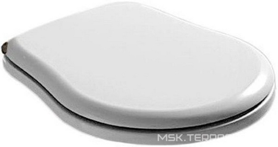 Сиденье для унитаза, c микролифтом, (пластик цв.белый, петли цв.бронза),  Kerasan Retro 108601