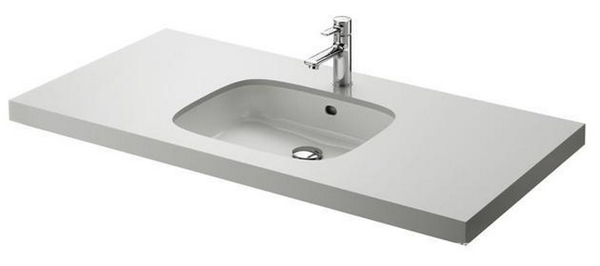 Раковина встраиваемая в столешницу снизу, овальная 540х400хh167мм, без отв.д/смесит, с переливом, крепёж в компл., CeFiONtect,  ZZ Toto Public LW765Y#XW