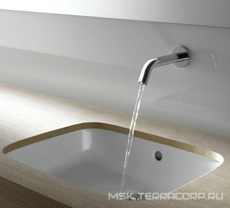 Раковина встраиваемая в столешницу снизу, овальная 540х400хh167мм, без отв.д/смесит, с переливом, крепёж в компл., CeFiONtect,  ZZ Toto Public LW765Y#XW